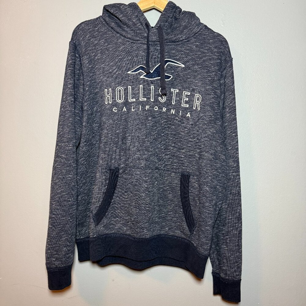 Hollister Hoodie Blue Heathered Pullover Sweatshirt California Logo